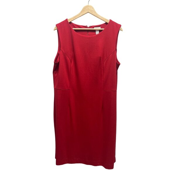 Chico's Zahara Sleeveless Red Knit Stretch Pencil Dress - Picture 4 of 8